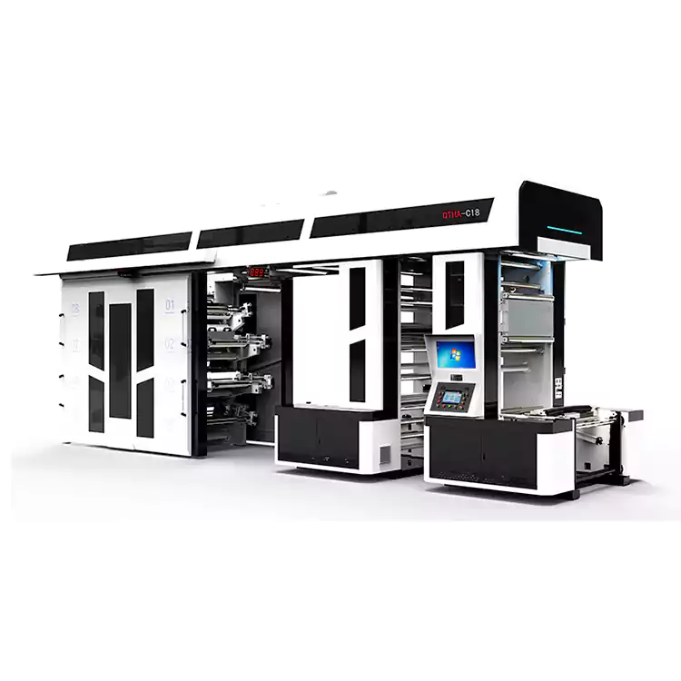 แท่นพิมพ์เฟล็กโซกราฟี 8 สีที่ปรับแต่งสำหรับการพิมพ์ถุงช้อปปิ้ง