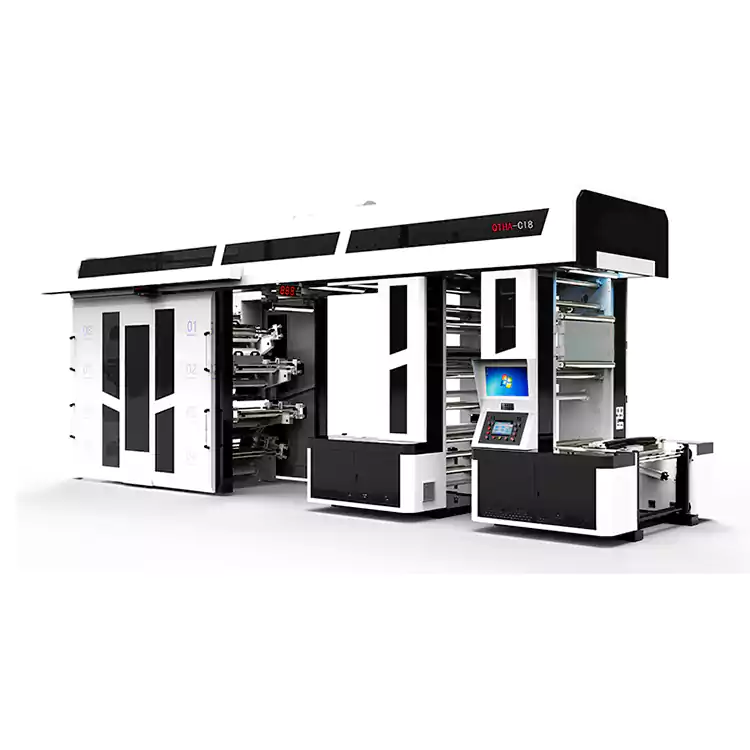 เครื่องพิมพ์เฟล็กโซกราฟีกึ่งเซอร์โวไดรฟ์ความเร็วสูง 8 สี