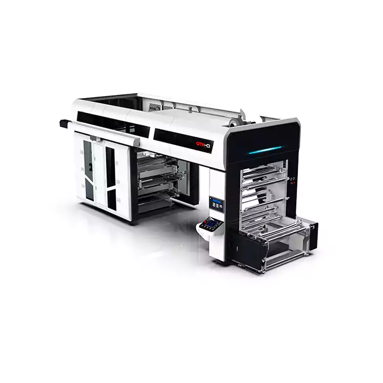 เครื่องจักรการพิมพ์เฟล็กโซพลาสติกแบบดรัมกลาง 6 สีแบบดรัมกลาง